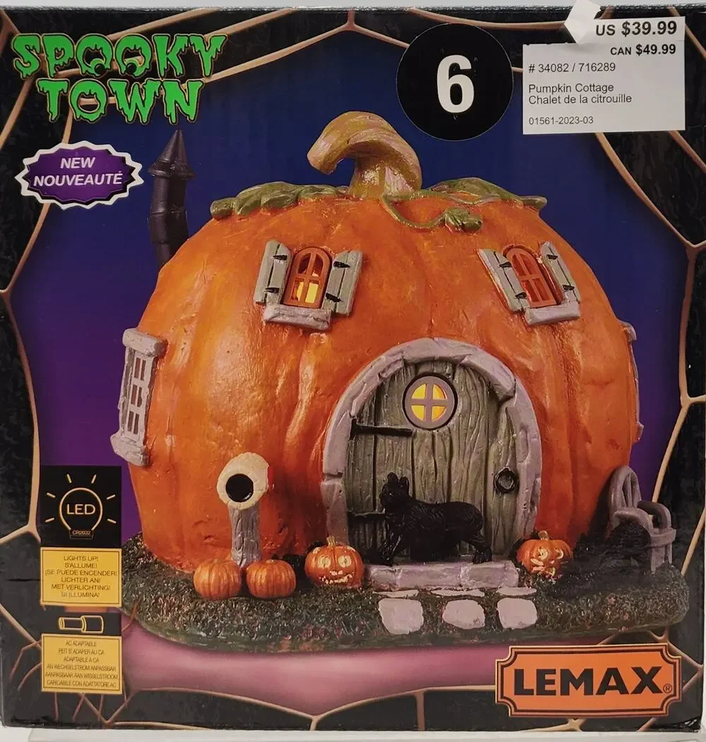 Lemax Spooky Town PUMPKIN COTTAGE #34082 NRFB 2023 Halloween Lit Table Accent *
